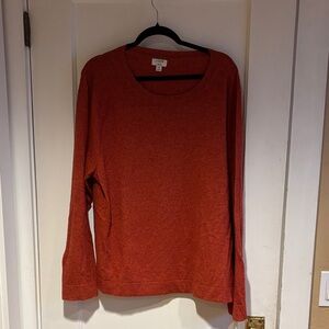 Woman’s Merino/Cotton Orange Long Sleeve Sweater